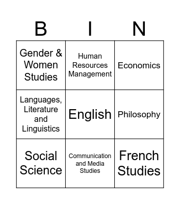 Program Fair Bingo Card