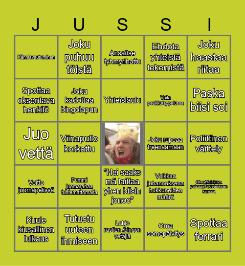 Jussi Bingo Card