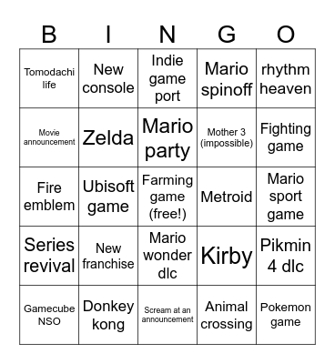 June direct Bingo Card