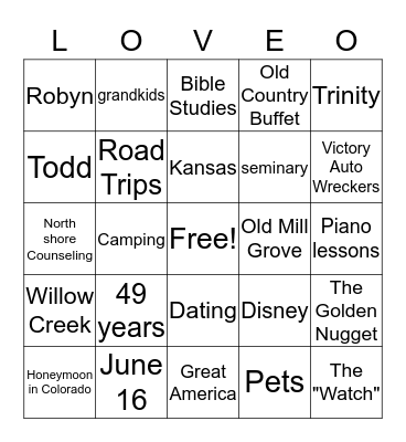 Happy 49th Anniversary Apa & Ama Bingo Card