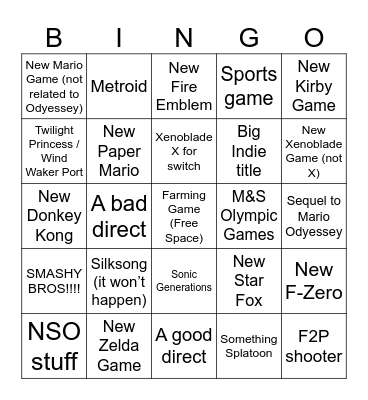 6/18 Direct Bingo Card