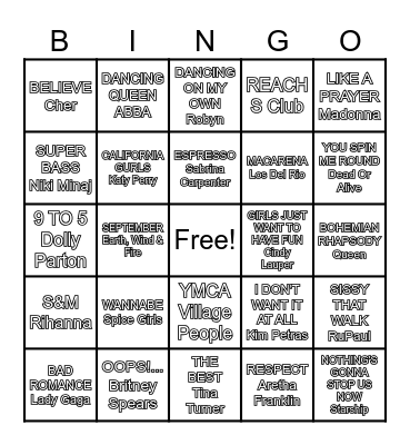 DRAG BINGO Card
