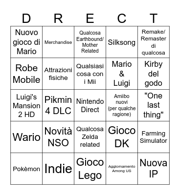 Direct 18/06/2024 Bingo Card