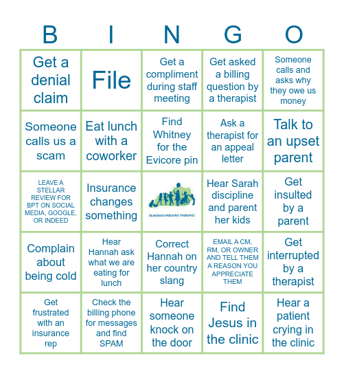 BILLING BPT-INGO Bingo Card