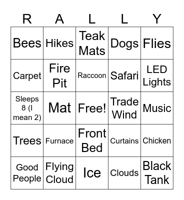 Camping Bingo Card