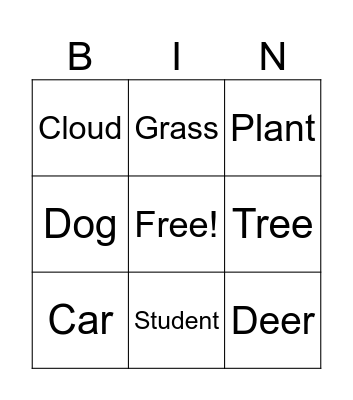 Test Bingo Card