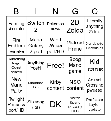 6/18 Direct Predictions Bingo Card