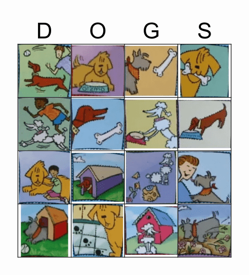 Dog Dice Bingo Card