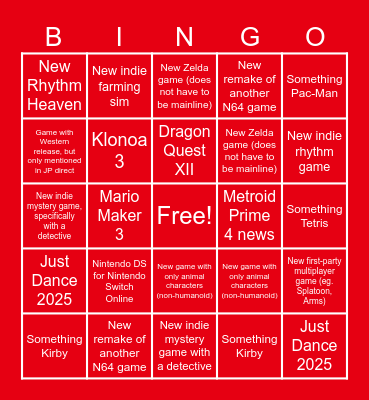 NinDi June 2024 Bingo Card