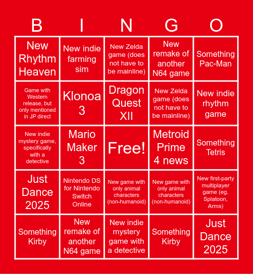 NinDi June 2024 Bingo Card