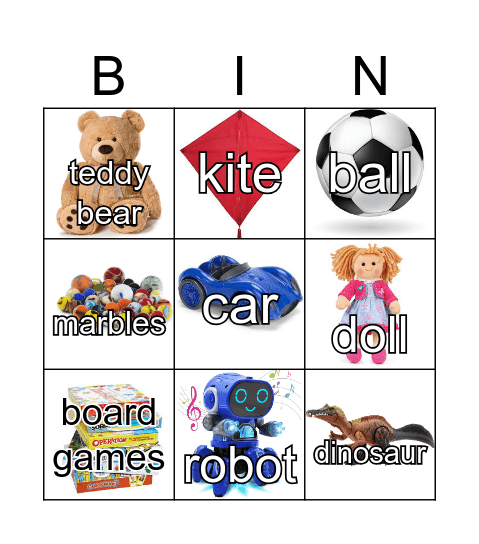 Toys Bingo Card