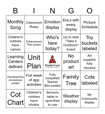 Company's Coming! Bingo Card