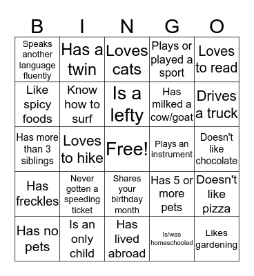 FIND SOMEONE WHO... Bingo Card