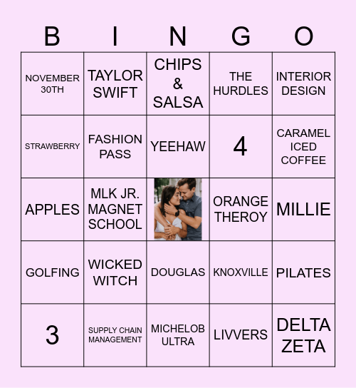 BRIDAL BINGO Card