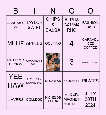 BRIDAL BINGO Card