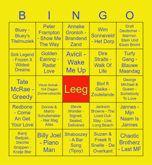 NATTE TIJSSENDAG 2024 Bingo Card