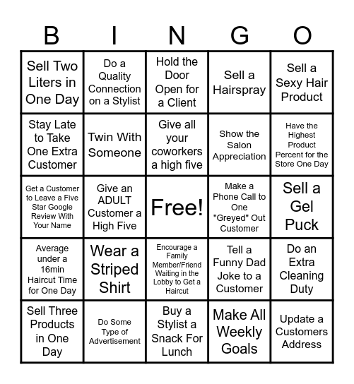 Strive for FIVE Bingo Card