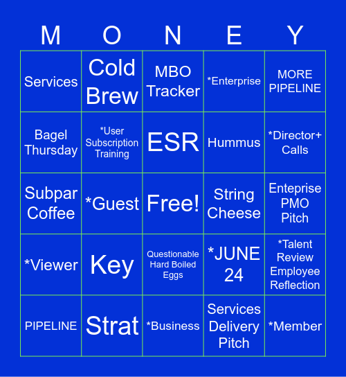 Team of the Valley Bingo Card