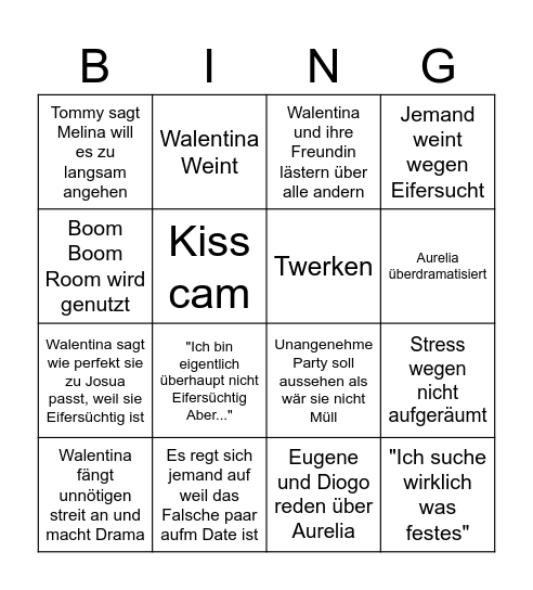 Are you the One? Bingo Card
