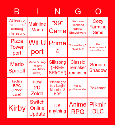 2024 Summer Direct Bingo Card
