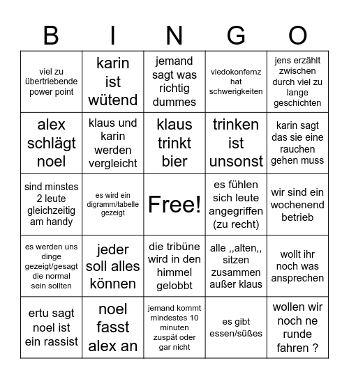 Besprechung Bingo Card