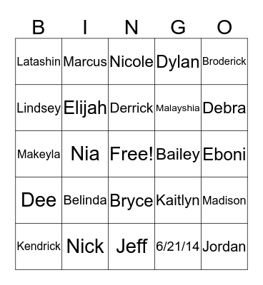 60th Birthday Party Bingo Card