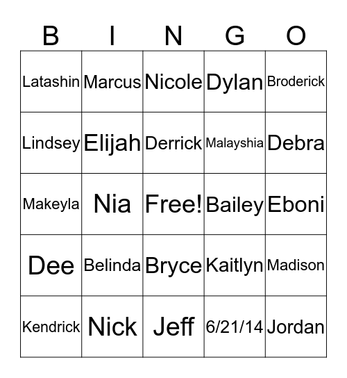 60th Birthday Party Bingo Card