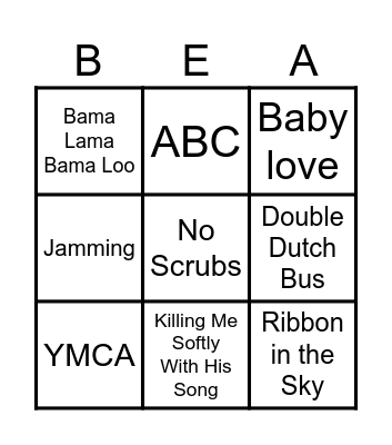 BEA Bingo Card