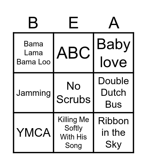 BEA Bingo Card