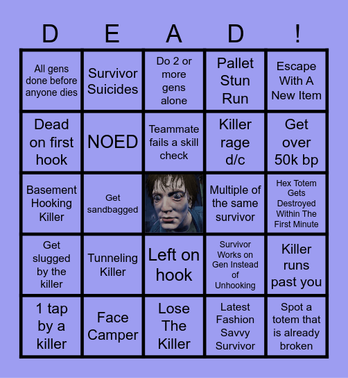 Dead By Daylight BINGO Card