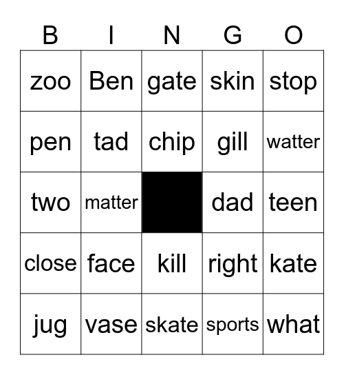 PLOSIVES BINGO Card