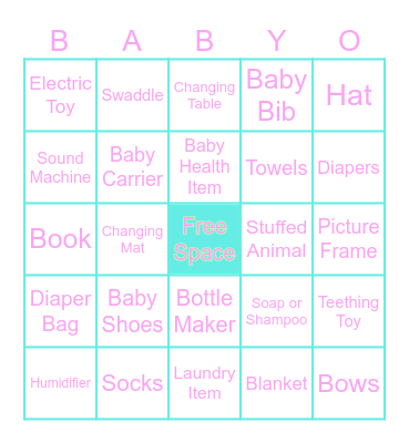 Baby Bingo Card