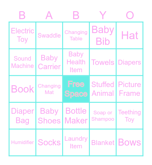 Baby Bingo Card