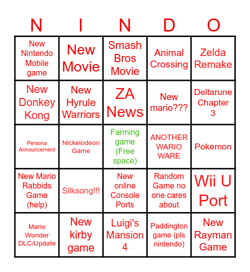 June 18th Direct BINGO Card