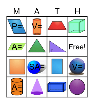 2D and 3D Shapes! Bingo Card