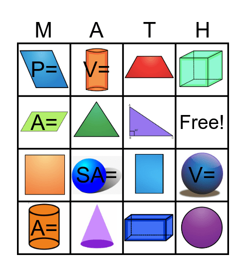 2D and 3D Shapes! Bingo Card