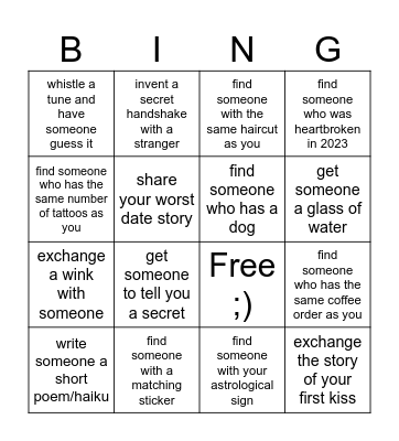 Spicy Social Bingo Card