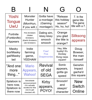 DelightfullyCasual's casual Board Bingo Card