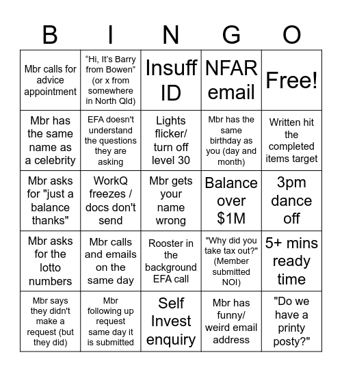 Written Hub Bingo Card