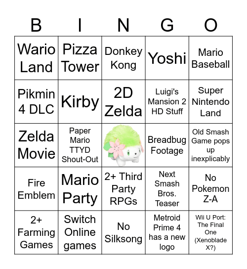 Final Switch Direct (Probably) Bingo Card