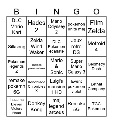 Nintendo Direct 18/06 Bingo Card