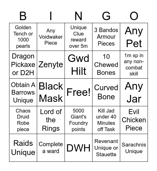 Ego Checkers Bingo Card