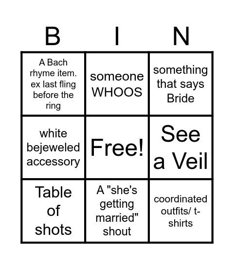 BACH BINGO Card