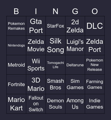 Direct Bingo I guess Bingo Card