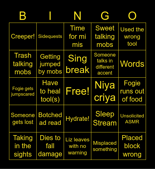 Buildy Boi Bingo! Bingo Card