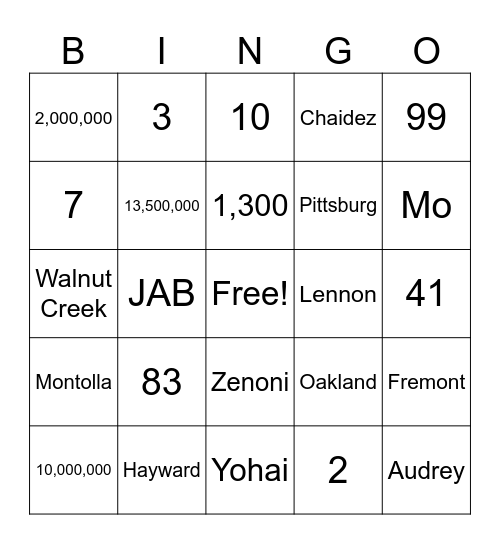 Civicorps Bingo - 2024!!! Bingo Card