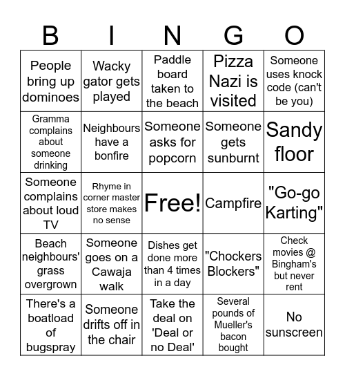 At the Cottage Bingo Card