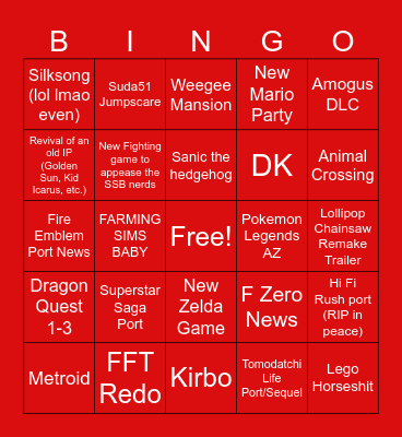 6/18 Ninten Direct Bingo Card