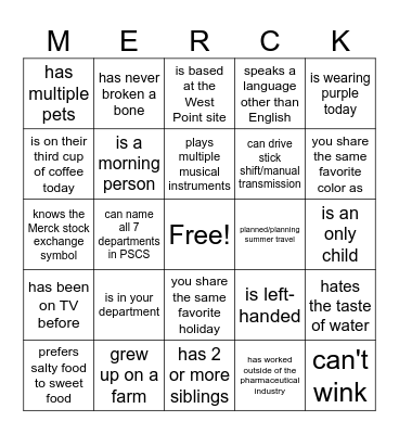 Find someone who... Bingo Card