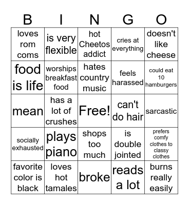 emmy bingo Card
